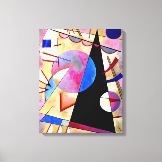 Toile Kandinsky - Cubisme Abstrait avec Roses et Bleus (Recto)