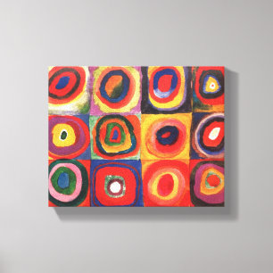 Toile Kandinsky Farbstudie Quadrates Cercles Art 