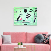 Toile Kandinsky - Immergé dans le vert, œuvre d'art pop (Insitu(Salon))