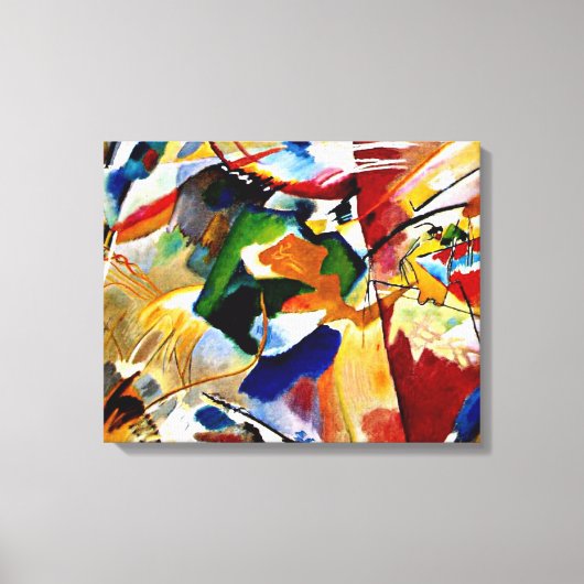 Toile Kandinsky - Peinture avec Centre Vert (Recto)