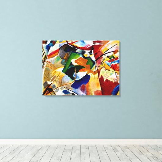 Toile Kandinsky - Peinture avec Centre Vert (Insitu (Plancher de Bois))