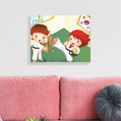 Toile Karate boy tenant du bois avec une autre le cassan (Insitu(Salon))