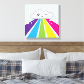 Toile Kawaii Cloud et Rainbow Wrapped Canvas (Insitu(Chambre))