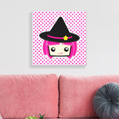 Toile Kawaii rose Haired Witch enveloppée (Insitu(Salon))