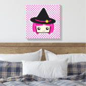 Toile Kawaii rose Haired Witch enveloppée (Insitu(Chambre))