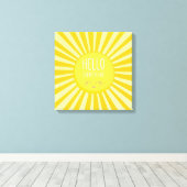 Toile KAWAII SKY brillant jaune vif sourire soleil solei (Insitu (Plancher de Bois))