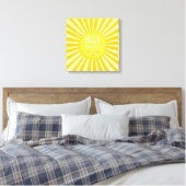 Toile KAWAII SKY brillant jaune vif sourire soleil solei (Insitu(Chambre))