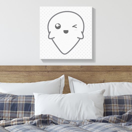 Toile Kawaii Winking Ghost Wrapped Canvas (Insitu(Chambre))
