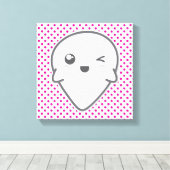 Toile Kawaii Winking Ghost Wrapped Canvas (Insitu (Plancher de Bois))