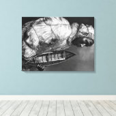 Toile Kayaker portant une veste imperméable à l'eau avec (Insitu (Plancher de Bois))