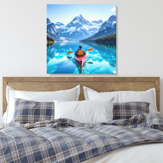 Toile Kayaking in Mountains Beautiful Nature (Insitu(Chambre))