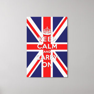 Toile keep calm and carry on vintage Union Jack flag