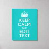 Toile Keep Calm and Your Text on Peacock Turquoise (Recto)