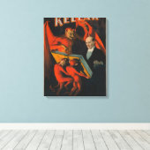 Toile Kellar Devil et les démons avec l'affiche du livre (Insitu (Plancher de Bois))