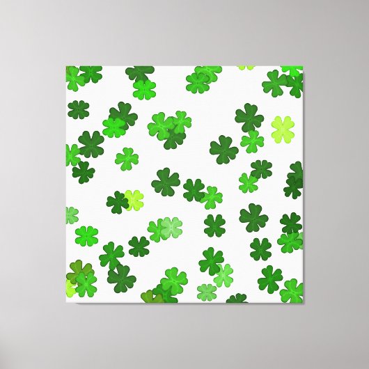 Toile Kelly green "Shamrocks en train de tomber" (Recto)