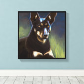 Toile Kelpie Australien - Portrait de Chien (Insitu (Plancher de Bois))