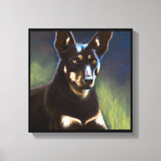 Toile Kelpie Australien - Portrait de Chien (Recto)