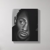 Toile Kendrick Lamar | Peinture de portrait noir et blan (Recto)