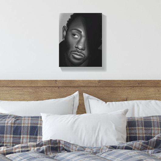 Toile Kendrick Lamar | Peinture de portrait noir et blan (Insitu(Chambre))