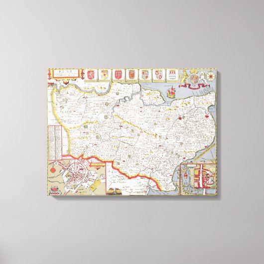 Toile Kent, gravée par Jodocus Hondius (Recto)