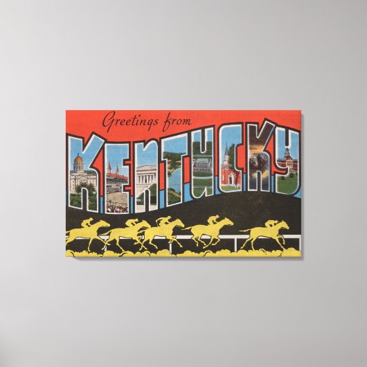 Toile Kentucky (Scène de course de cheval) - Grande Lett (Recto)