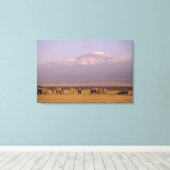 Toile Kenya : Parc national d'Amboseli, Eléphants (Insitu (Plancher de Bois))