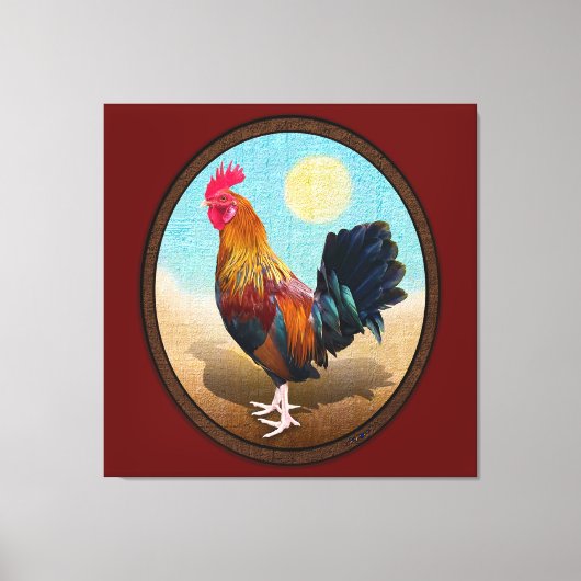 Toile Key West - Coq Gitan Ovale Vintage (Recto)