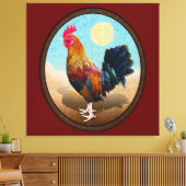 Toile Key West - Coq Gitan Ovale Vintage (Insitu(Salon))
