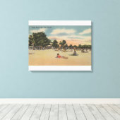 Toile Key West, FL - Vue de la plage sud avec bains de s (Insitu (Plancher de Bois))