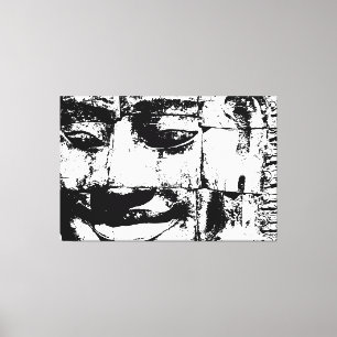 Toile Khmer Stone Face ... Temple de Bayon, Cambodge