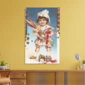 Toile Kid Holding Fireworks et Rockets (Insitu(Salon))