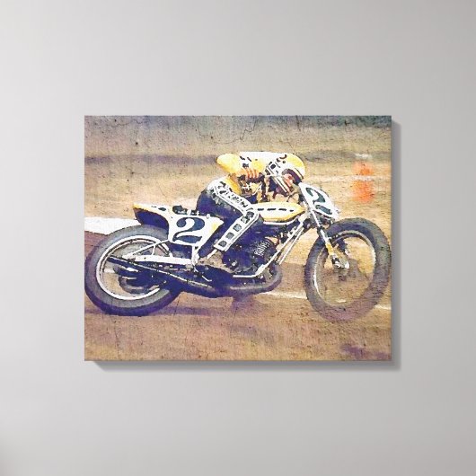 Toile "King" Kenny Roberts, en action sur la moto de ter (Recto)