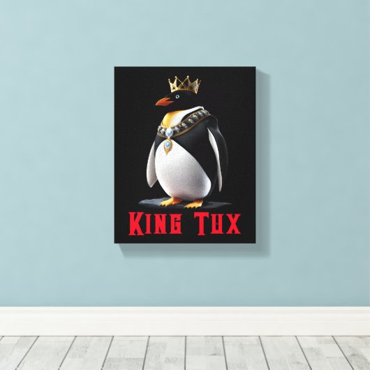 Toile King Tux - Regal Linux Penguin (Insitu (Plancher de Bois))