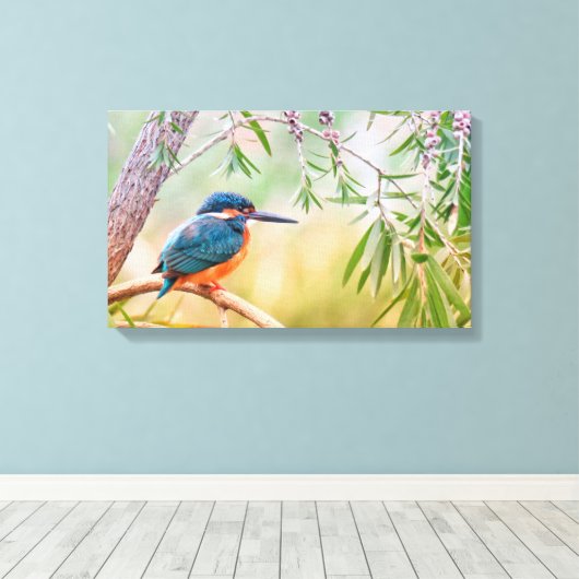 Toile Kingfisher Perché sur la branche (Insitu (Plancher de Bois))