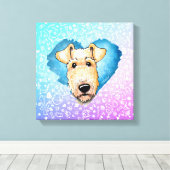 Toile KiniArt Airedale Terrier Canvas Imprimer (Insitu (Plancher de Bois))