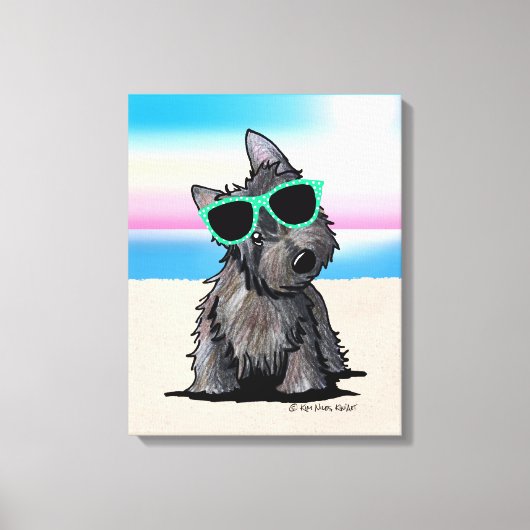 Toile KiniArt Ash Cairn Terrier Dog Beach (Recto)