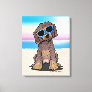 Toile KiniArt Chocolat Doodle Dog Beach
