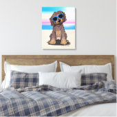 Toile KiniArt Chocolat Doodle Dog Beach (Insitu(Chambre))