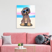 Toile KiniArt Chocolat Doodle Dog Beach (Insitu(Salon))