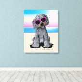 Toile KiniArt Goldendoodle Dog Beach (Insitu (Plancher de Bois))