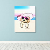 Toile KiniArt Goldendoodle Dog Beach (Insitu (Plancher de Bois))