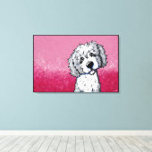 Toile KiniArt Grey et White Goldendoodle (Insitu (Plancher de Bois))