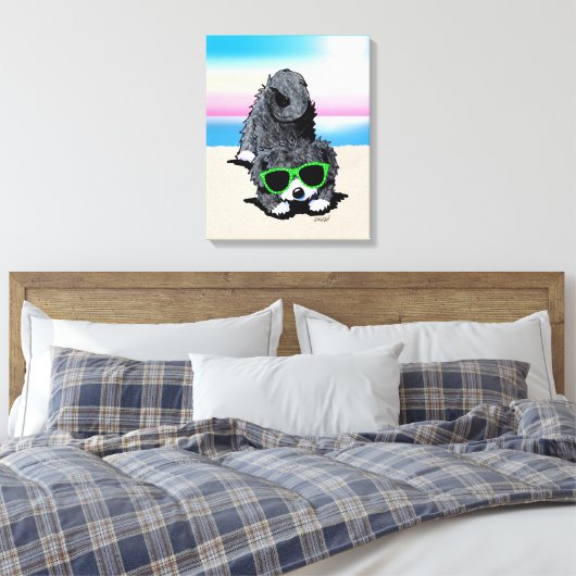 Toile KiniArt Havanese Dog Beach Canvas Imprimer (Insitu(Chambre))