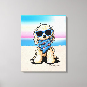 Toile KiniArt Nautical Pup Dog Beach