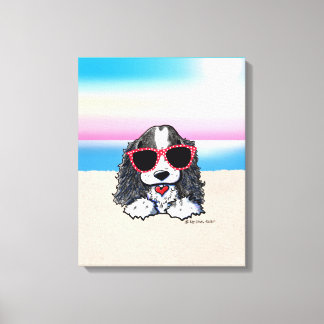 Toile KiniArt Parti Cocker Spaniel Dog Beach