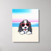 Toile KiniArt Parti Cocker Spaniel Dog Plage Canvas Prin (Recto)