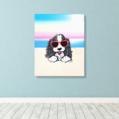 Toile KiniArt Parti Cocker Spaniel Dog Plage Canvas Prin (Insitu (Plancher de Bois))