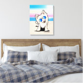 Toile KiniArt Pomeranian Dog Beach (Insitu(Chambre))