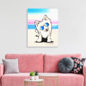 Toile KiniArt Pomeranian Dog Beach (Insitu(Salon))
