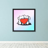 Toile KiniArt Samoyed Love (Insitu (Plancher de Bois))